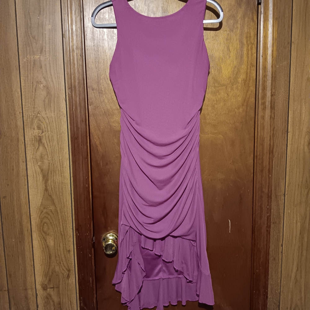 Chic Asymmetrical Sleeveless Dress in Purple